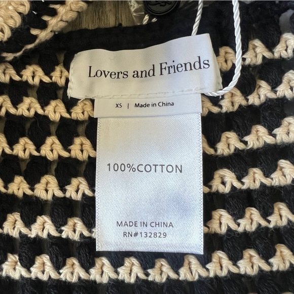 Lovers And Friends Tropica Knit Top in Black and Tan - Picture 6 of 7